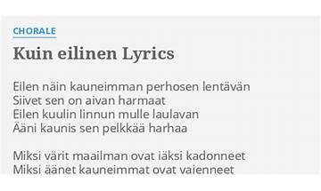 Eilinen fi Lyrics [Laura Närhi]